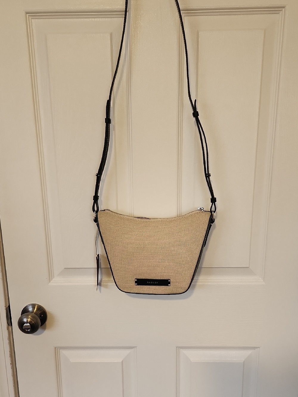 RADLEY LONDON Beige and Black Woven Crossbody